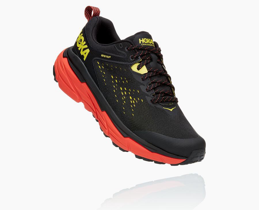 Hoka One One Challenger Atr 6 Gore-Tex Trailskor Herr - Svarta/Röda - RNJOQ-1028